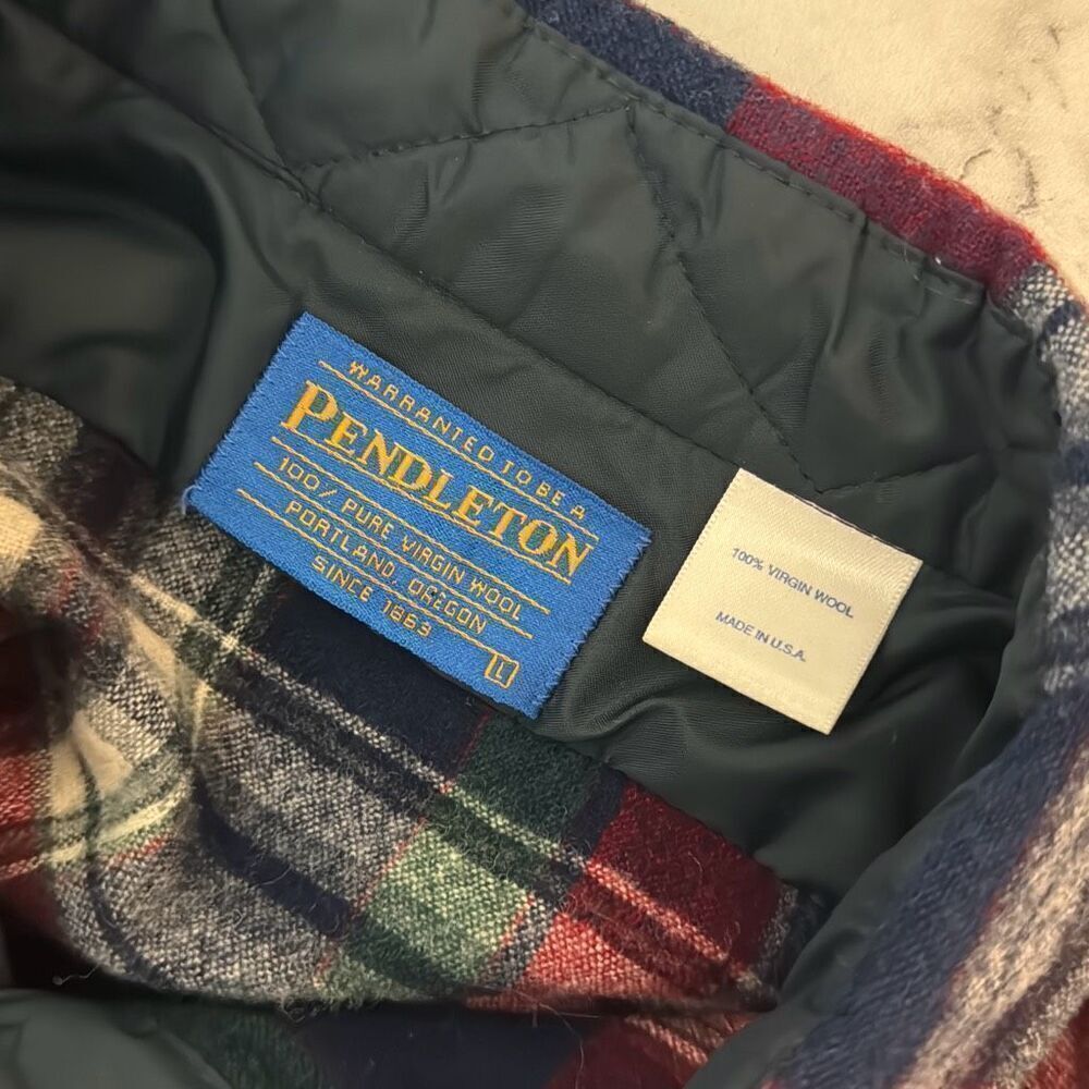 Pendleton Plaid 100% Virgin Wool Button Down Shir… - image 4